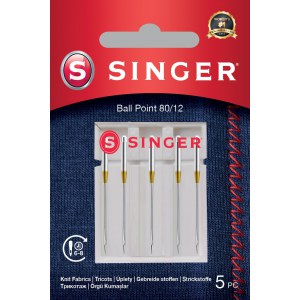 Singer | Ball Point Needle 80/12 5PK for Knit Fabrics